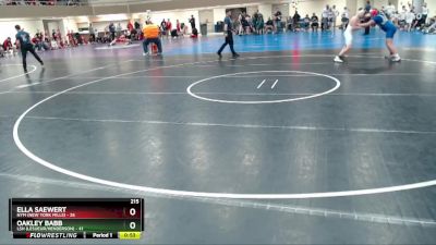 215 lbs Quarterfinals (8 Team) - Oakley Babb, LSH (LeSueur/Henderson) vs Ella Saewert, NYM (New York Mills)