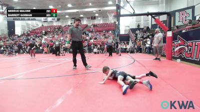 45 lbs Semifinal - Mereck Malone, Bartlesville Wrestling Club vs Barrett Gorman, Jaguar Wrestling Club