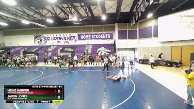 90 lbs 3rd Place Match - Jaxon Jones, Box Elder Stingers vs Heinz Harper, Wasatch Wrestling Club