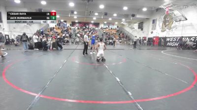 138 lbs Cons. Round 5 - Jack Burmahln, Valencia/Placentia vs Cesar Raya, Laguna Hills