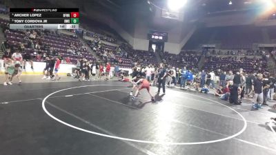 105 lbs Quarters - Tony Cordova Jr, Duran Wrestling Club vs Archer Lopez, Black Fox Wrestling Academy