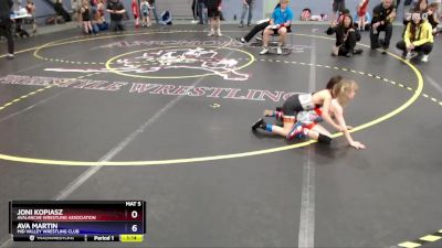 55 lbs 1st Place Match - Ava Martin, Mid Valley Wrestling Club vs Joni Kopiasz, Avalanche Wrestling Association