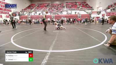 58 lbs Quarterfinal - Huxley Kelton, Harrah Little League Wrestling vs Canyon Jones, Tecumseh Youth Wrestling