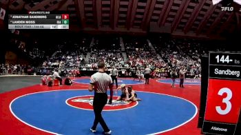144-4A 5th Place Match - Jonathan Sandberg, Allatoona vs Landen Moss, Ola