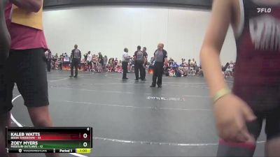 90 lbs Round 5 (8 Team) - Zoey Myers, Missouri Outlaws vs Kaleb Watts, Bison Takedown