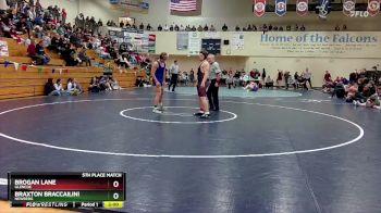 190 lbs 5th Place Match - Braxton Braccailini, Newberg vs Brogan Lane, Glencoe