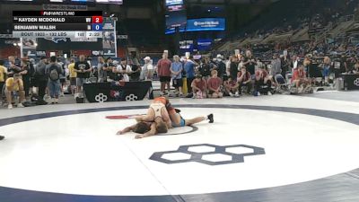 132 lbs Cons. Rd Of 64 - Kayden McDonald, West Virginia vs Benjamin Walsh, Iowa