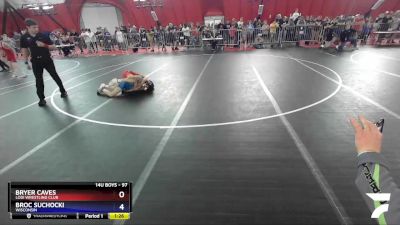 97 lbs Champ. Round 1 - Bryer Caves, Lodi Wrestling Club vs Broc Suchocki, Wisconsin