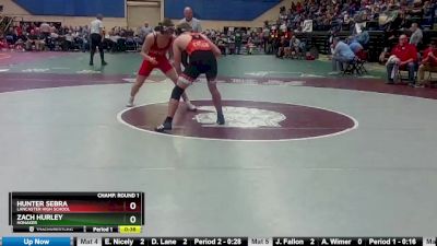 1 - 144 lbs Cons. Round 2 - Zach Hurley, Honaker vs Hunter Sebra, Lancaster High School