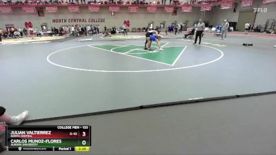 133 lbs Quarterfinal - Carlos Munoz-Flores, Aurora Universtiy vs Julian Valtierrez, North Central