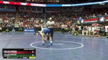 1A-157 lbs Champ. Round 2 - Kyler Knaack, Don Bosco vs Nolan Kriegel, Iowa Valley, Marengo