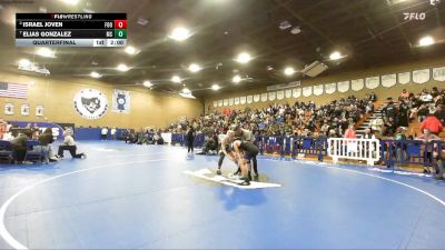 150 lbs Quarterfinal - Elias Gonzalez, Madera South vs Israel Joven, Foothill