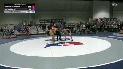 74 lbs Cons. Round 5 - Griffin Gonzalez, Lehigh Valley Wrestling RTC vs Tyler Secoy, Bison Wrestling Club