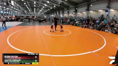 38 lbs Semifinal - Easton Morales, Wesley Club Wrestling vs Ryder Felton, Takedown Elite Wrestling