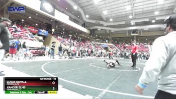 58 lbs Round 3 - Lukas Duvall, Pomona Elite vs Xander Elms, Team Haysville