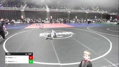 70 lbs Quarterfinal - Brody Miller, Worland WC vs Carter Martin, Bear Cave WC