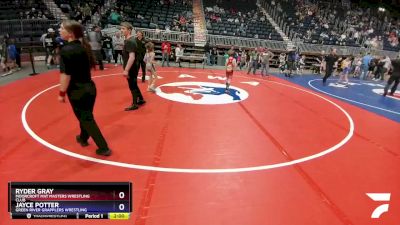 63 lbs Cons. Semi - Ryder Gray, Moorcroft Mat Masters Wrestling Club vs Jayce Potter, Green River Grapplers Wrestling