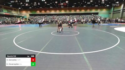 100 lbs Round Of 32 - Aaliyah Gonzalez, Toppenish vs Kallie Doverspike, Hillcrest