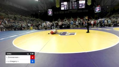 120 lbs Cons 32 #1 - Isaac Zimmerman, IL vs Jamison Gregory, MI