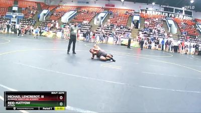 125 lbs Round 2 - Michael Lencrerot, III, Glasgow Wrestling Academy vs Reid Matiyow, Attack