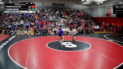 133 lbs Cons. Round 2 - Xavier Moore, Yough Hs vs Karter Gilliland, Plum Hs