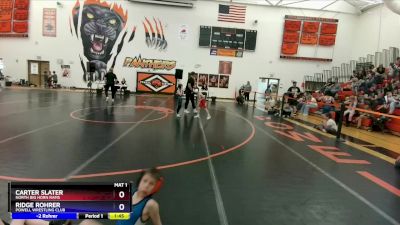 49 lbs Round 2 - Carter Slater, North Big Horn Rams vs Ridge Rohrer, Powell Wrestling Club