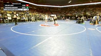 120 Class 1 lbs 1st Place Match - Nolan Laux, Fatima vs Brandon Brewer, Versailles