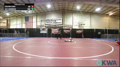 64 lbs Quarterfinal - Colten Lugo, Liberty Warriors Wrestling vs Jax Cisneroz, Powerhouse Blue