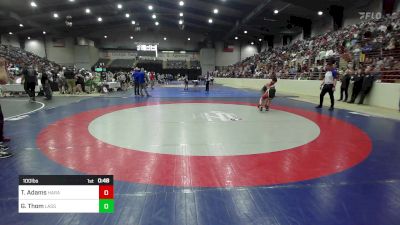 100 lbs Round Of 16 - Tristan Adams, Haralson County Takedown Club vs Gunnar Thom, Lassiter Jr Trojans Wrestling Club