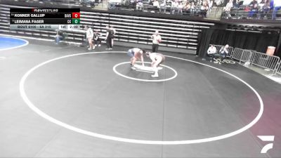 6A 215 lbs Champ. Round 1 - Leimana Fager, Corner Canyon vs Konner Gallup, Davis