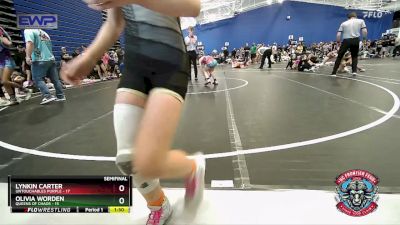 85 lbs Semis (4 Team) - Lynkin Carter, Untouchables Purple vs Olivia Worden, Queens Of Chaos