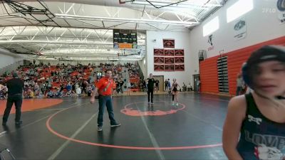 73-76 lbs Round 4 - Angelina Lauhoff, Lovell Middle School vs Roslyn Wiechmann, Worland Middle School