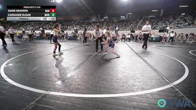 49 lbs Final - Sadie Beavers, Harrah Little League Wrestling vs Cassadee Sloan, Morrison Takedown Club