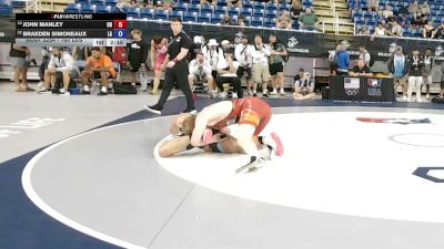 190 lbs Cons. Rd Of 16 - John Manley, Ohio vs Braeden Simoneaux, Louisiana