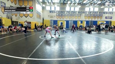 157 lbs Round 6 (8 Team) - Nikolas Gray, Wellington Black vs Linkin Burgett, Braves WC