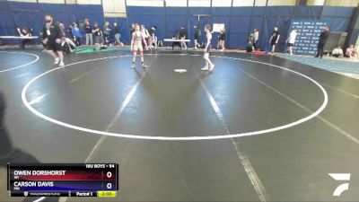 94 lbs Cons. Round 2 - Owen Dorshorst, WI vs Carson Davis, MN