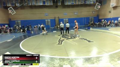 235lbs Cons. Round 4 - Maeve Norton, Washougal (Girls) vs Analy Castillo, Royal (Girls)