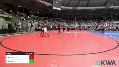 43 lbs Consi Of 4 - Camden Holden, Ponca City Wildcat Wrestling vs Braylyn Grigg, Tulsa Blue T Panthers