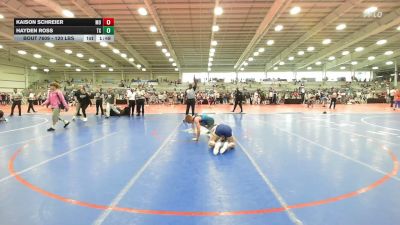 120 lbs Round Of 16 - Kaison Schreier, MO vs Hayden Ross, TX