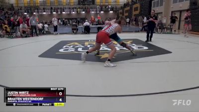 175 lbs Cons. Round 5 - Justin Wirtz, Flat Earth Wrestling Club vs Braxten Westendorf, Immortal Athletics WC