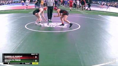 Girls-120 lbs Cons. Round 1 - Gabrielle Murphy, Whittemore-Prescott HS vs Brooklyn Friese, Leslie HS