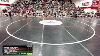 130 lbs Cons. Round 2 - Kaiten Schilreff, Lingle-Ft. Laramie/Southeast vs Addison Thomas, Kelly Walsh