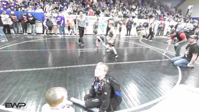 55 lbs Consi Of 8 #1 - Brayden Hamilton, Tulsa Blue T Panthers vs Kip Neighbors, Fort Gibson Youth Wrestling
