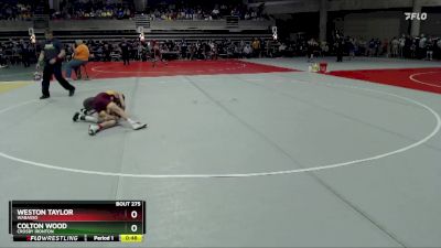 75 lbs Champ. Round 1 - Colton Wood, Crosby Ironton vs Weston Taylor, Wabasso