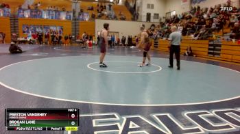 190 lbs Quarterfinal - Preston Vandehey, Forest Grove vs Brogan Lane, Glencoe