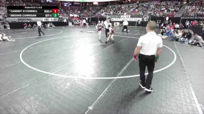 Girls 100 lbs Semifinal - Brooke Corrigan, De Pere Girls vs Cassidy O`Connell, Regis/Altoona-Girls