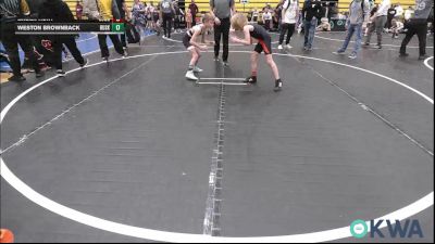 67 lbs Round Of 16 - Bauer Hunt, Cowboy Wrestling Club vs Weston Brownback, Huskey Wrestling Club