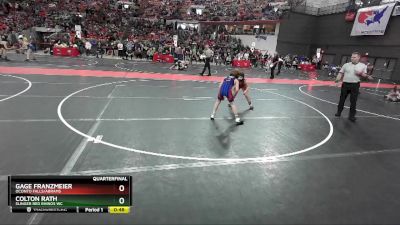 80 lbs Quarterfinal - Gage Franzmeier, Oconto Falls/Abrams vs Colton Rath, Slinger Red Rhinos WC