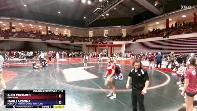 118 lbs Quarterfinal - Alex Pomares, Oklahoma vs Marli Arbona, Ponca City High School Wrestling