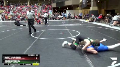 110 lbs Cons. Round 2 - Avery Mashburn, Winfield Youth Wrestling Club vs Colton McCool, Linn County Twisters